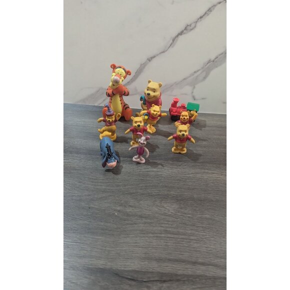 vtg Disney Winnie The Pooh Figurine Tigger Eeyore Piglet cake toppers toys lot - Picture 8 of 8